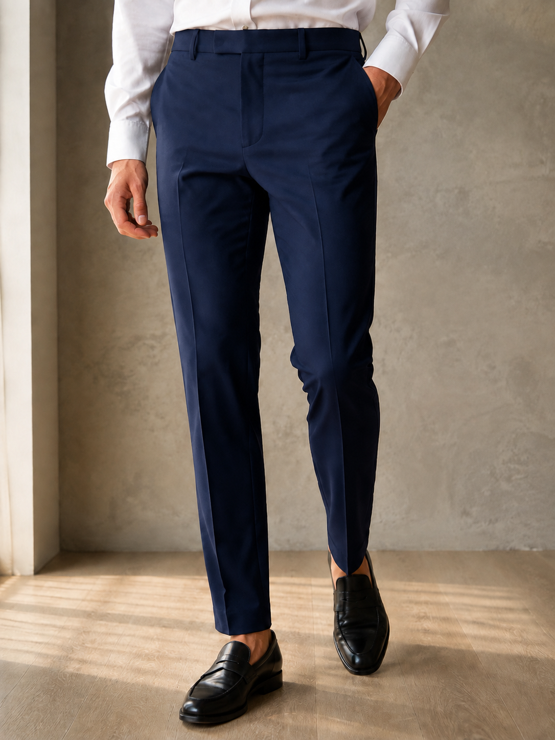 Blue Tailored Dress Pants