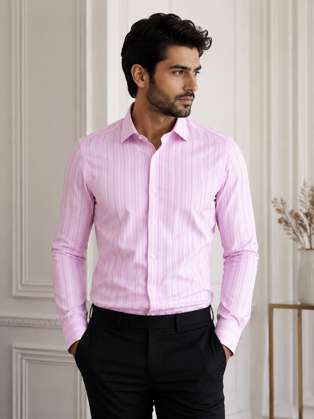 Pink Lining Dress Shirt